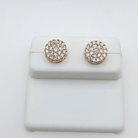 14K Gold Plated Cubic Zircon Earrings, INUS1BR304 - Picture 6 of 10